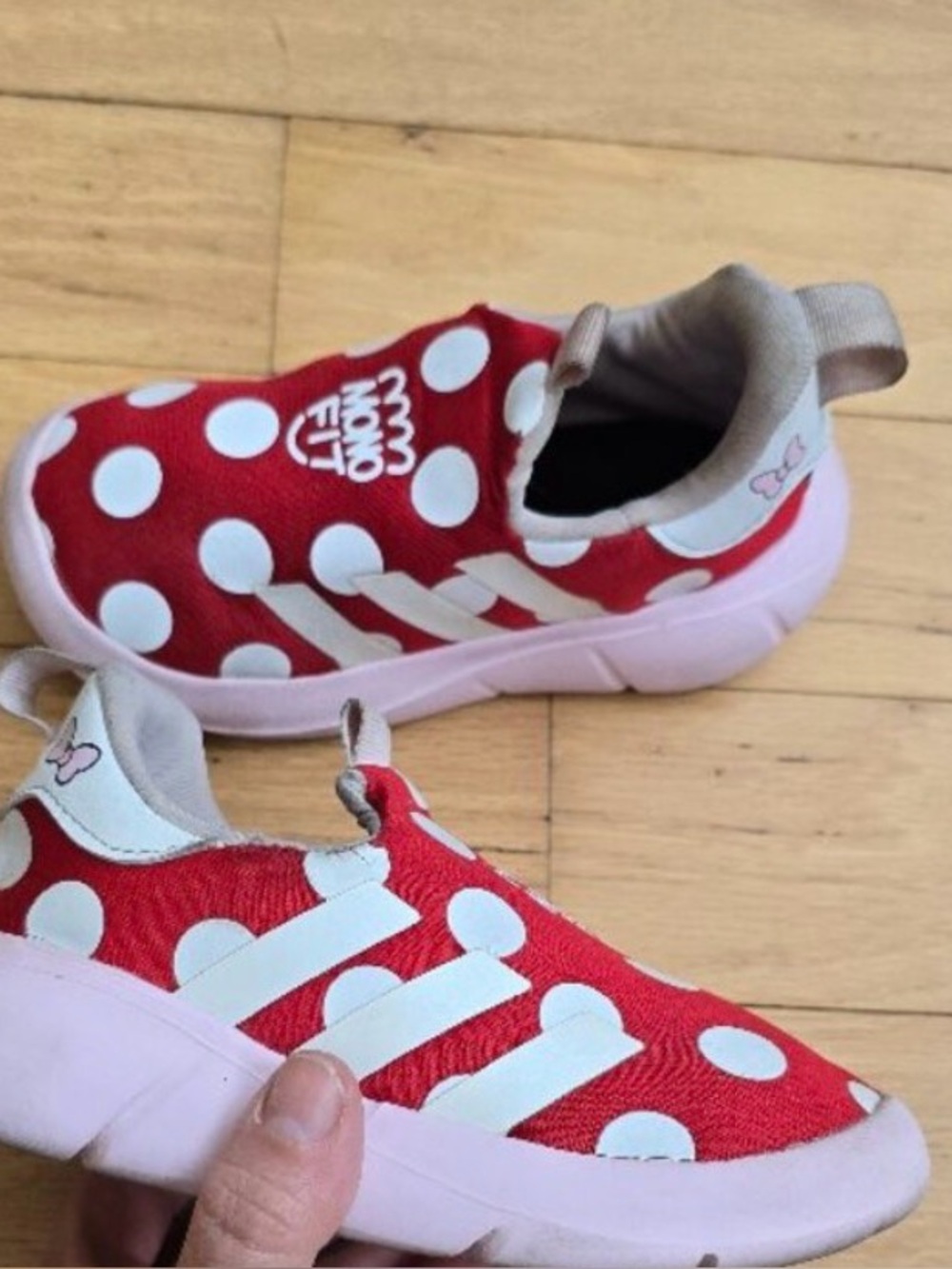 Disney x Adidas | Monofit Minnie Mouse red polka dot sneakers | Toddler 8.5